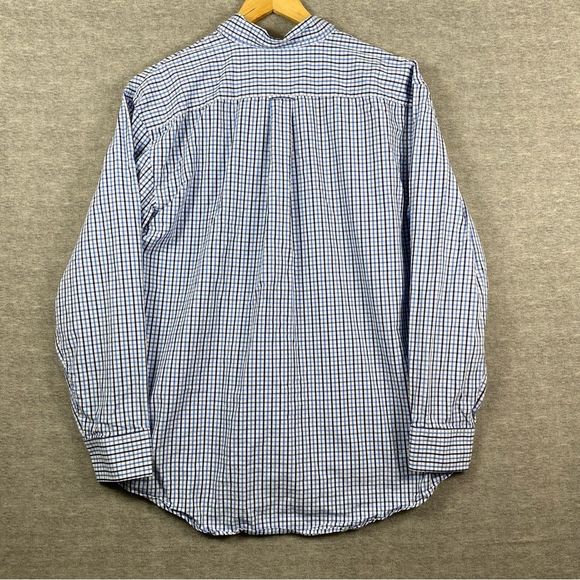 Izod‎ Mens Blue/Black Gingham Plaid Long Sleeve Button Down Size Large - Picture 2 of 11
